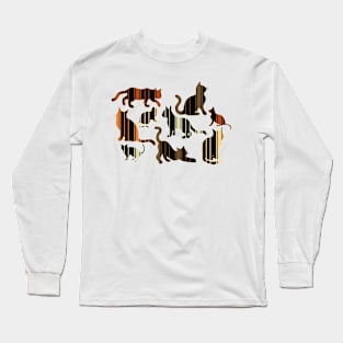 Striped Cats For Halloween , Optical Illusion Long Sleeve T-Shirt